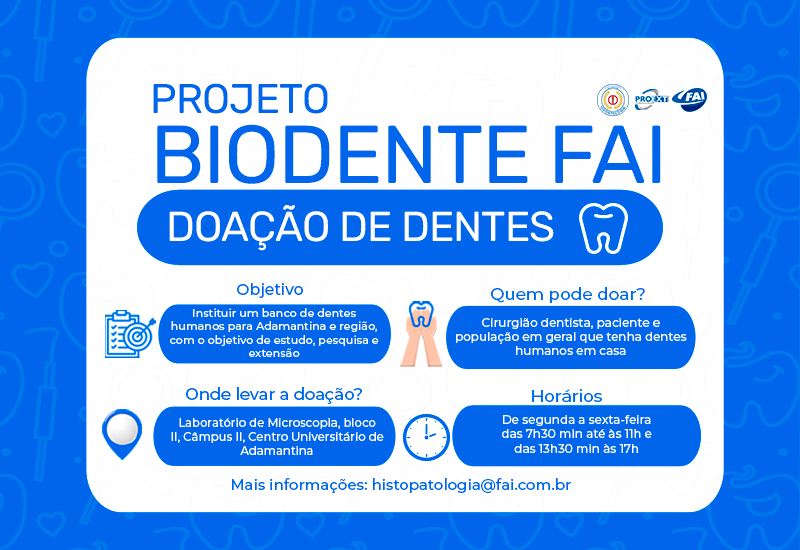 Projeto Biodente coleta doações de  dentes humanos para ensino e pesquisa