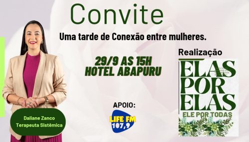 Conexão entre Mulheres, um momento de reencontro com você. Entrada quilo alimento.