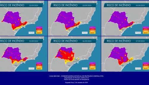 Defesa Civil emite alerta 'roxo' de emergência de incêndios na região