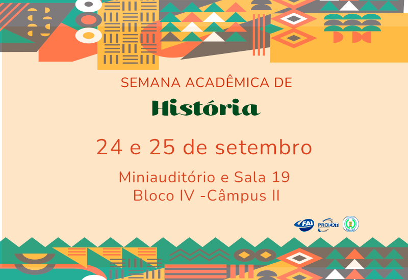 Semana Acadêmica de História aborda tema antirracista  e cultura afro-brasileira nos dias 24 e 25 de setembro