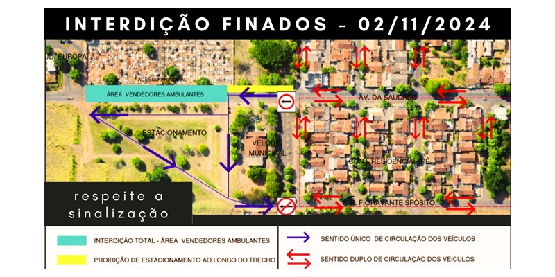 DEMTRAN anuncia alteração no trânsito durante o feriado de Finados