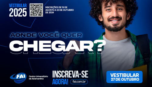 Inscrições para o Vestibular 2025 do Centro Universitário terminam nesta quarta-feira