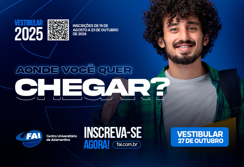 Inscrições para o Vestibular 2025 do Centro Universitário terminam nesta quarta-feira