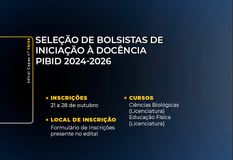 Centro Universitário abre inscrições para vagas de bolsistas do PIBID