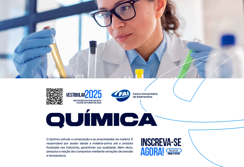 Química oferece mundo de possibilidades para quem  quer trabalhar na indústria ou na área acadêmica