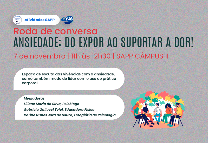 Com bate-papo e técnicas de respiração, Roda de  Conversa aborda a ansiedade no dia 7 de novembro
