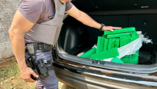 PM Rodoviária encontra mais de 200 quilos de drogas em porta-malas de carro na SP-294