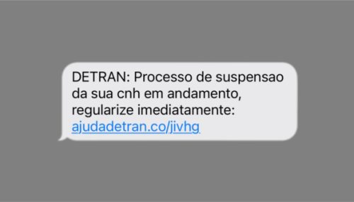 Detran alerta para golpes por mensagens SMS
