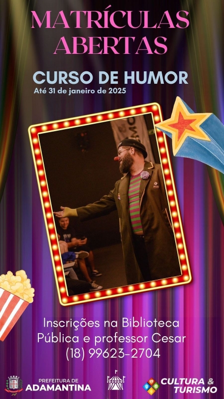 Secretaria de Cultura e Turismo de Adamantina está com inscrições abertas para diferentes cursos
