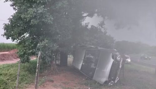 Menina, de 6 anos, morre após carro bater contra uma árvore e tombar na Rodovia Comandante João Ribeiro de Barros, em Junqueirópolis