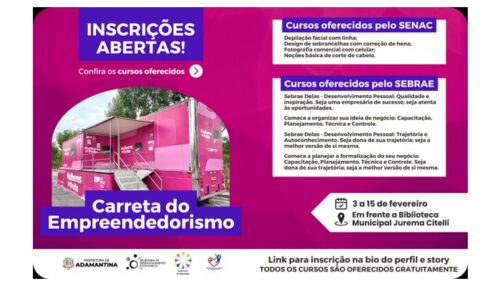 Adamantina recebe carretas da mamografia e do empreendedorismo nesta segunda-feira(3)