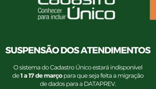 Prefeitura de Adamantina informa suspensão dos atendimentos relacionados ao CadÚnico