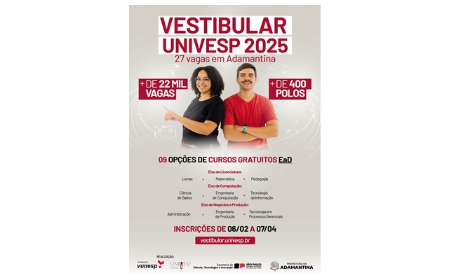 Inscrições para o Vestibular da Univesp estão abertas