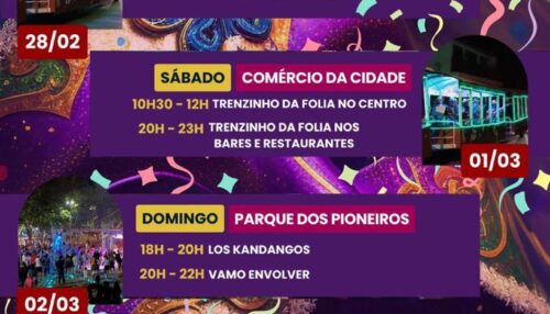 Confira como será a programação de carnaval em Adamantina
