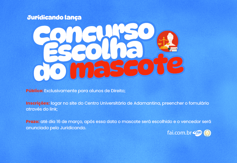 Juridicando promove concurso para escolha do seu mascote