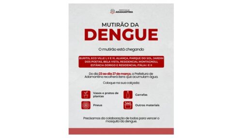 Mutirão continua na próxima semana e recolherá itens inservíveis em 12 bairros