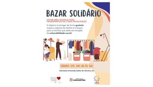 Bazar Solidário promovido pelo Fundo Social de Solidariedade de Adamantina acontece neste sábado (29)