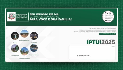 Primeira parcela ou cota única do IPTU vence neste sábado (8)
