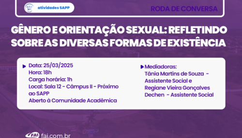 Roda de Conversa do SAPP debate sobre as  diversas formas de existência, na terça, 25