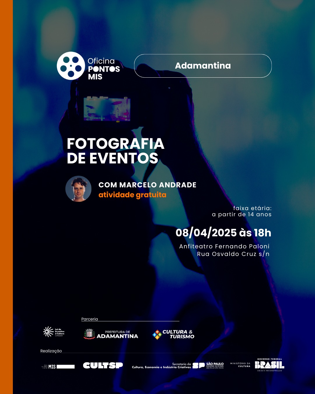 Adamantina recebe oficina que ensinará conceitos sobre fotografia de eventos na próxima semana