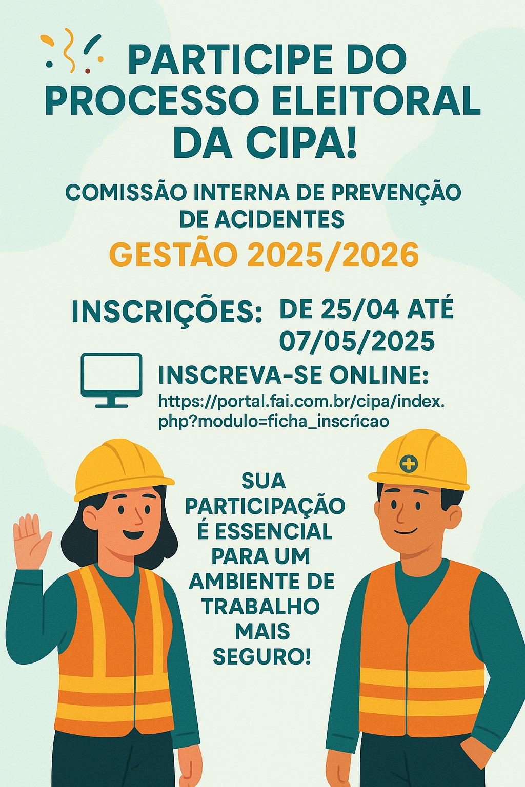 CIPA abre prazo de inscrições de candidaturas  de servidores para a eleição da Gestão 2025/2026