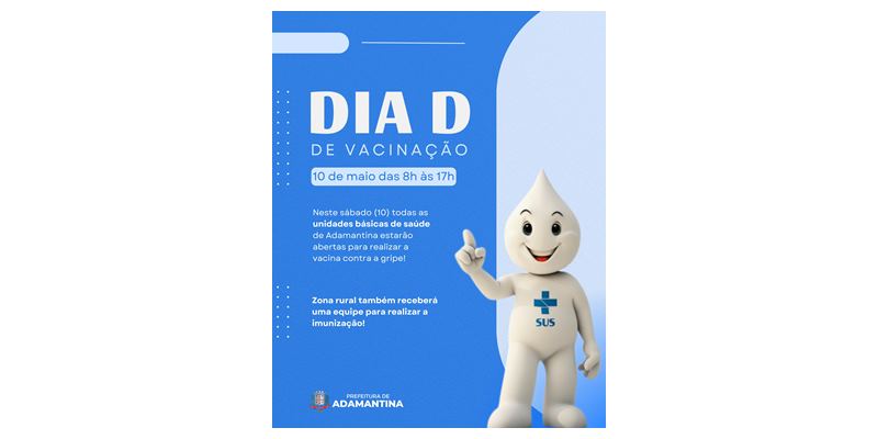 Sábado (10) tem Dia D de vacinação contra a gripe