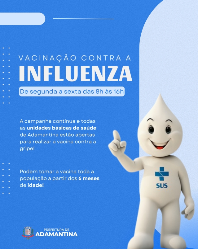 Vacina contra influenza está disponível para toda população em Adamantina