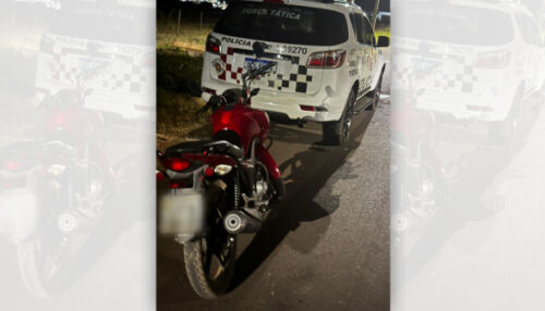Moto furtada na noite de sábado (24) em Adamantina é recuperada pela PM em Tupã
