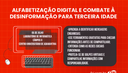 FAI promove minicurso de Alfabetização Digital  e Combate à Desinformação para a Terceira Idade