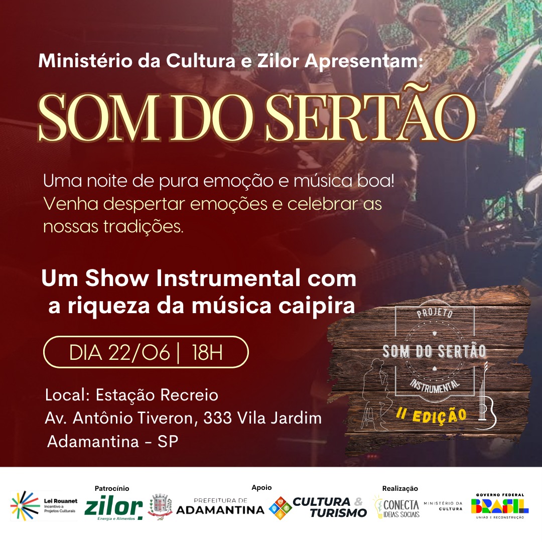 Som do Sertão” traz para Adamantina músicas caipiras interpretadas por uma big band