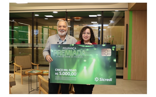 Poupadora de Marília/SP é nova ganhadora da campanha Poupança Premiada Sicredi