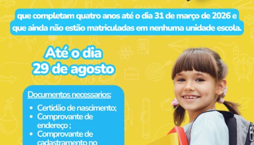 Secretaria de Educação de Adamantina abre período de cadastramento para crianças que ainda não estão matriculadas em nenhuma unidade escolar