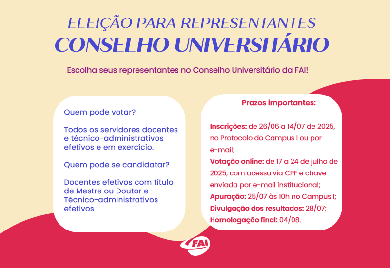 FAI abre eleições para representantes do Conselho Universitário