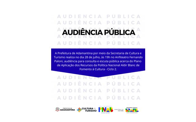 Prefeitura de Adamantina realiza audiência pública para apresentação dos resultados obtidos por meio de formulário divulgado aos fazedores de cultura do município