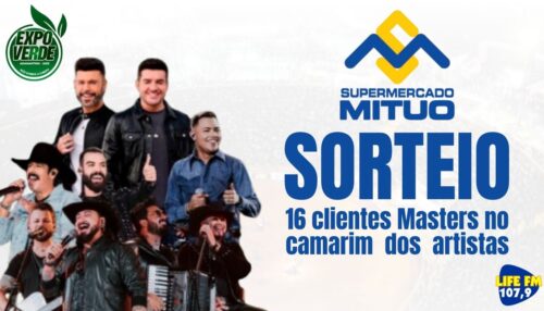 Supermercado Mituo promove sorteio para 16 clientes Masters irem ao camarim dos artistas da ExpoVerde 2025
