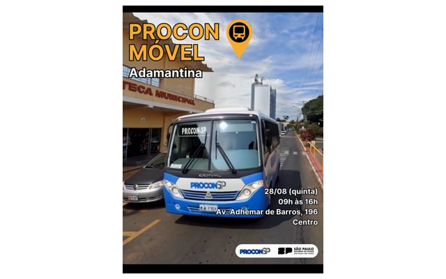 Adamantina recebe unidade móvel do Procon no final do mês de agosto