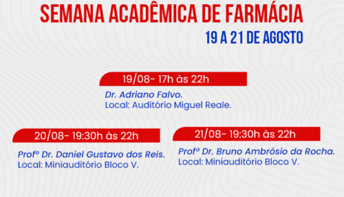 Semana Acadêmica de Farmácia da FAI acontece de 19 a 21 de agosto