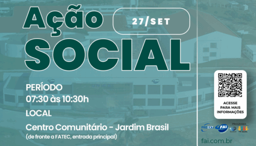 FAI leva Ação Social ao Jardim Brasil no próximo dia 27