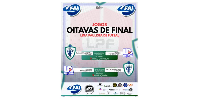 FAI Adamantina Futsal joga nesta quinta-feira (30) pelas oitavas de final da Copa da LPF Sub-20