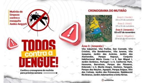 Mutirão contra o mosquito Aedes Aegypti avança e será realizado em novos bairros a partir da próxima semana