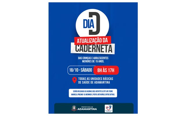Sábado (18) é o Dia D para atualização em Adamantina