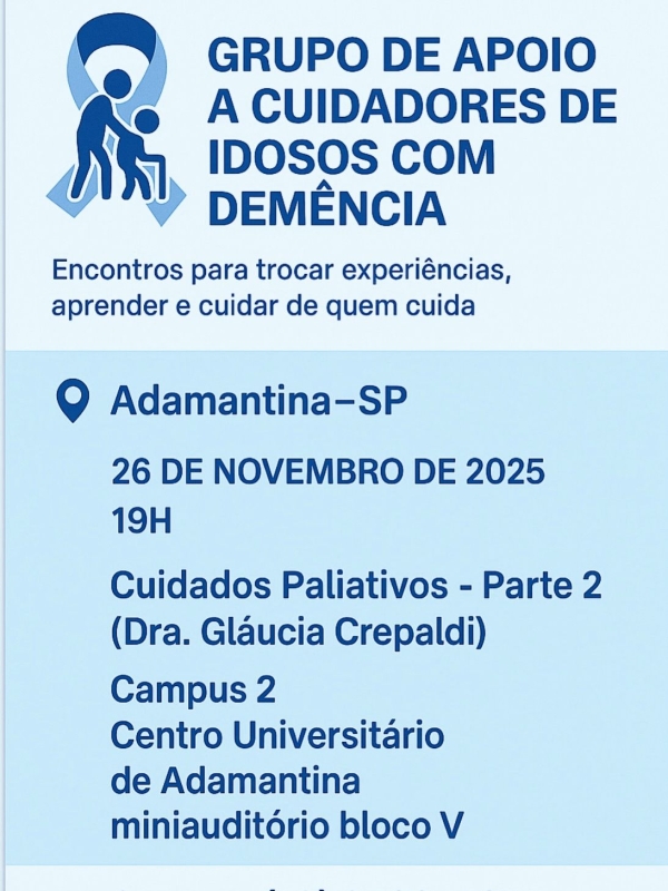 Grupo de apoio a cuidadores de idosos com demência comemora um ano nesta quarta-feira (26)