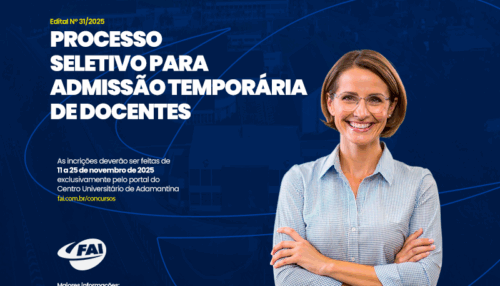 FAI abre inscrições para Processo Seletivo para Admissão Temporária de Docentes