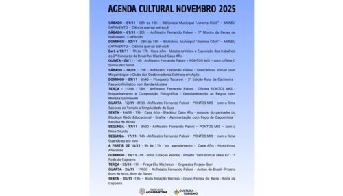 Confira a agenda cultural do mês de novembro