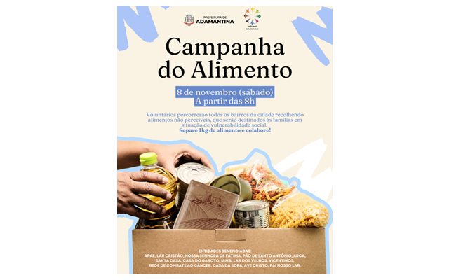 Fundo Social de Solidariedade promove Campanha do Alimento