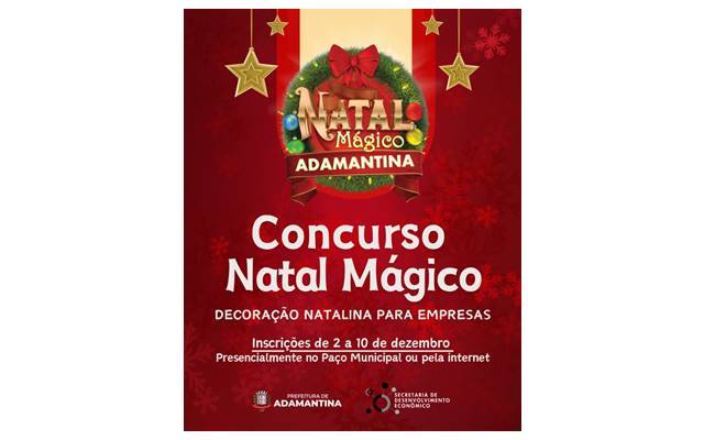 Inscrições para o Concurso Natal Mágico 2025 estarão abertas a partir desta terça-feira (2)