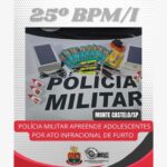 POLÍCIA MILITAR APREENDE ADOLESCENTES POR ATO INFRACIONAL DE FURTO EM MONTE CASTELO