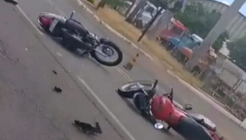 Colisão entre duas motocicletas deixa três feridos na Avenida São Paulo, em Parapuã