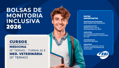 FAI publica edital de Programa de Monitoria Inclusiva 2026