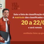 Fatec Adamantina divulga classificação do Vestibular 2026 e abre período de matrícula on-line